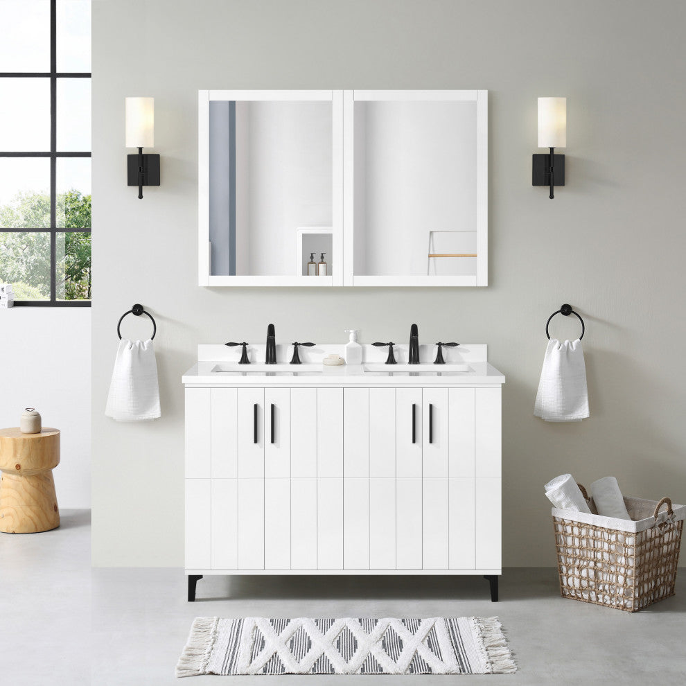 OVE Decors Zenia 36" Bathroom Vanity, Pure White, 48 in.