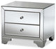 Hawthorne Collection Mirrored 2 Drawer Nightstand in Silver