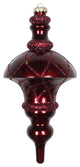 Vickerman Mt198765D 10" Burgundy Candy Finish Top Finial Ornament With Glitter