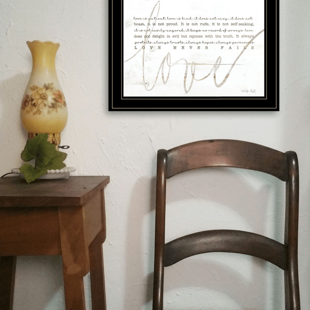 Love Never Fails 3 Black Framed Print Wall Art
