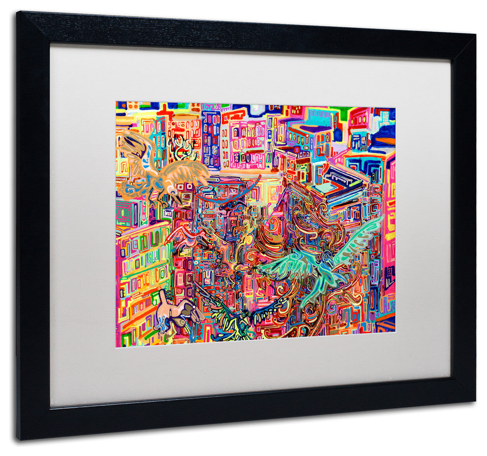 Josh Byer 'Friends' Art, Black Frame, White Mat, 20x16