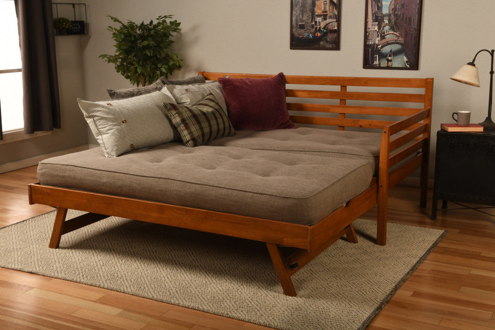 Boho Daybed With Pop Up and Linen Stone Mattresses, Barbados