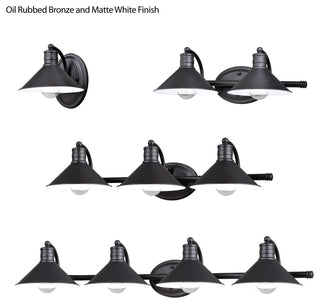Akron 1-Light Vanity Oil Rubbed Bronze and Matte White