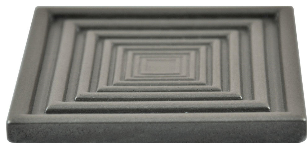 Focus 4"x4" Brushed Nickel Resin Decorative Insert Accent Piece Tile, Set of 4