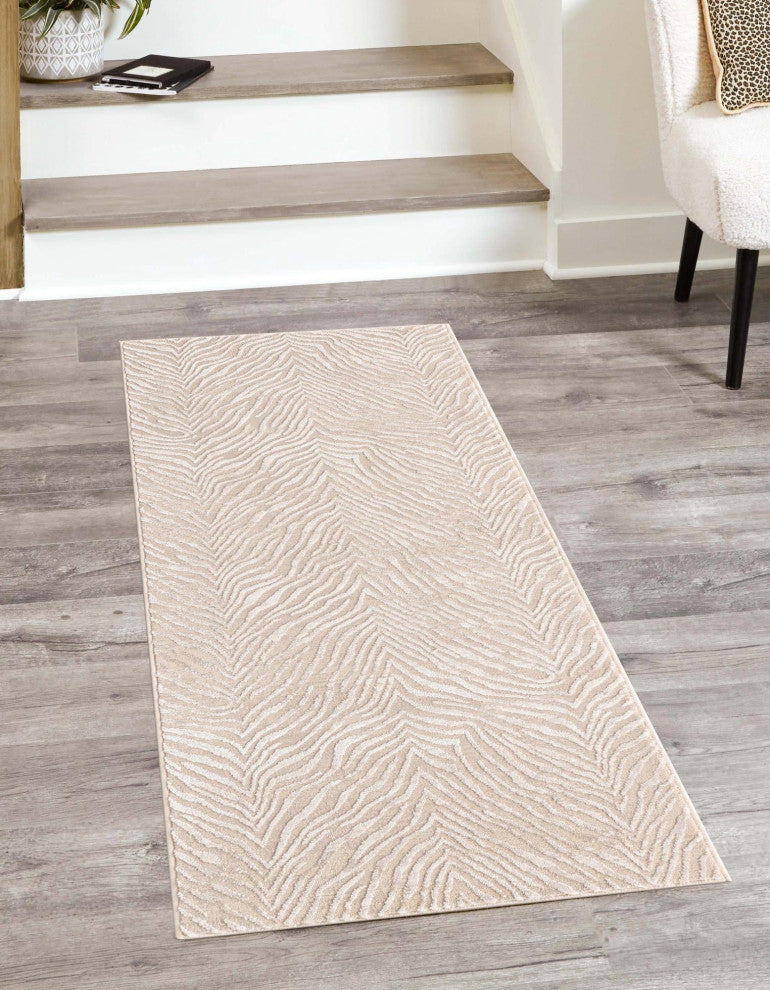 Unique Loom Meghan Finsbury Rug, Ivory Beige, 2'x9'10" Runner