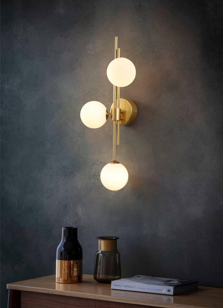 Mieres | Luxury Minimalist Glass LED Wall Lamp, White, Left