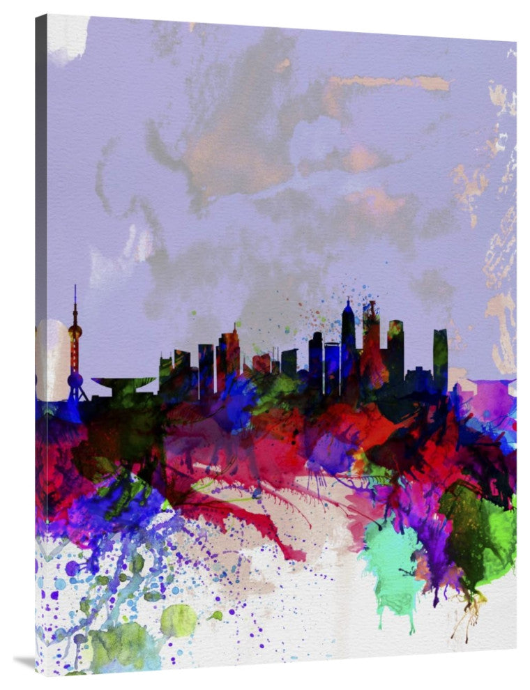 "Shanghai Watercolor Skyline" Fine Art Print