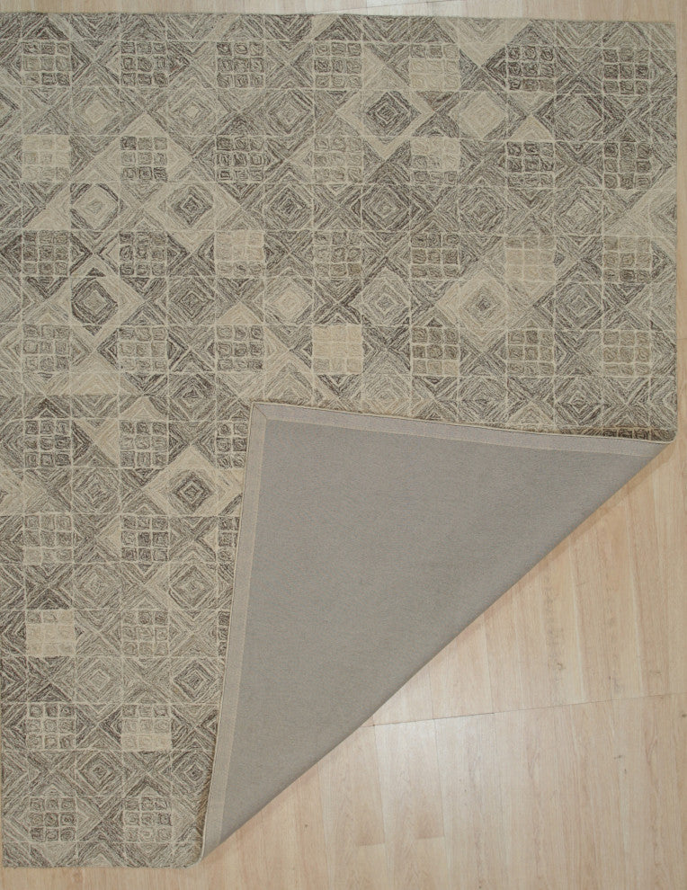 Hand-Tufted Wool Multi Gray Transitional Geometric Modern Tufted Rug, 8' X 10'