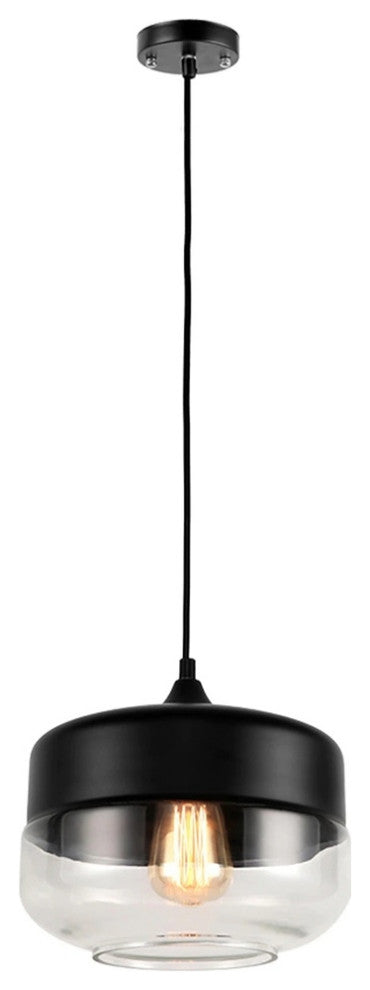 MIRODEMIÂ® Roquebrune-Cap-Martin Loft Chandelier for Kitchen, Black & Clear Ca