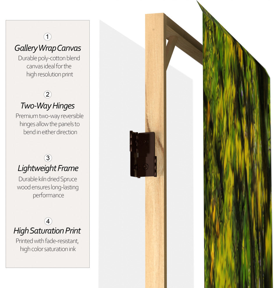 6' Tall Double Sided Autumn Footpath Canvas Room Divider