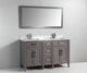 Vanity Set With Carrara Marble Top, 60", Gray, Standard Mirror