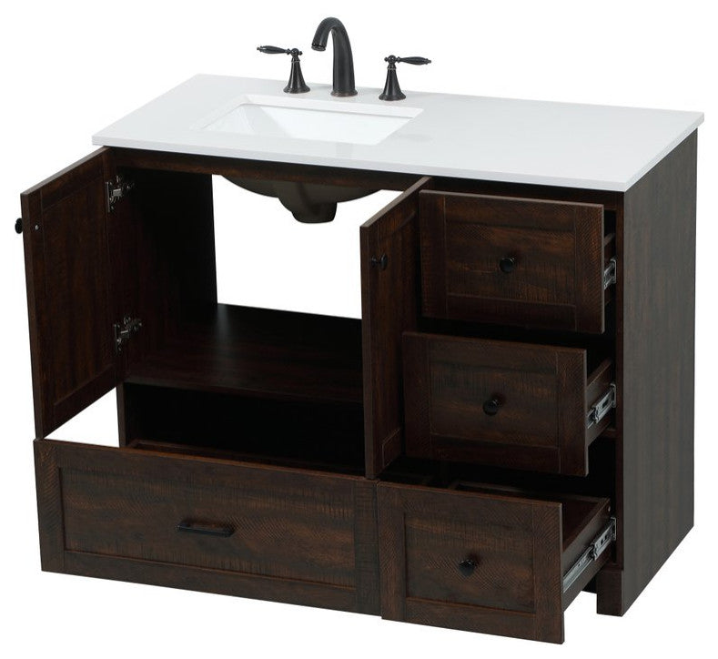 Home Living 19" Farmhouse Expresso-Light Bathroom Vanity