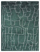 HAND KNOTTED LOOM SILK AREA RUGS-5'x8',Rectangle,Dark Green White,Contemporary