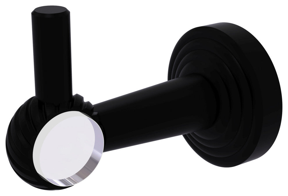 Pacific Beach Robe Hook with Twisted Accents, Matte Black