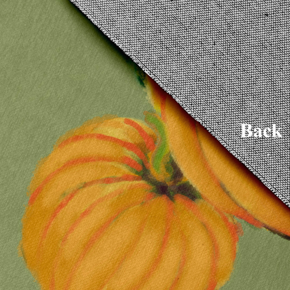 Pumpkin Patch Fall Design Chenille Area Rug, Green, 3'x5'