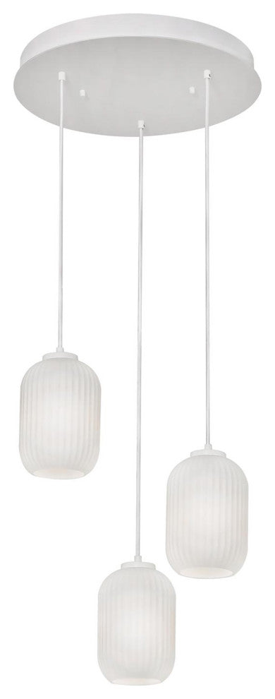 Callie 3 Light Round Pendant, White