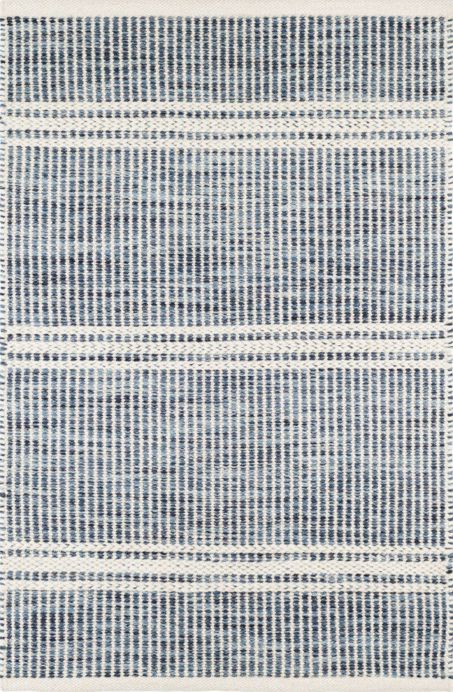 Dash & Albert Malta Blue Handwoven Wool Rug, Blue, 3' x 5'