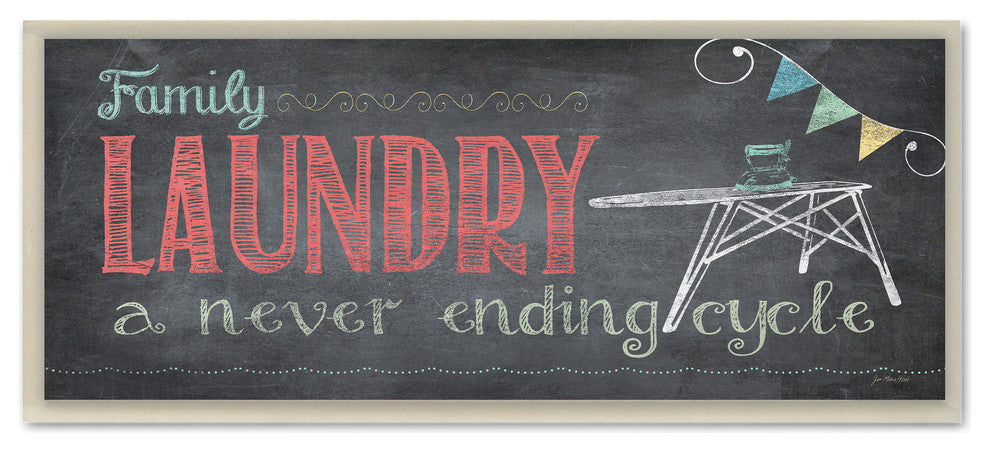 Family Laundry Never Ending Chalkboard Look Bath Plaque