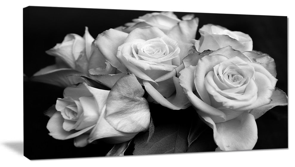 "Bunch of Roses Black and White" Canvas Print, 1 Panel