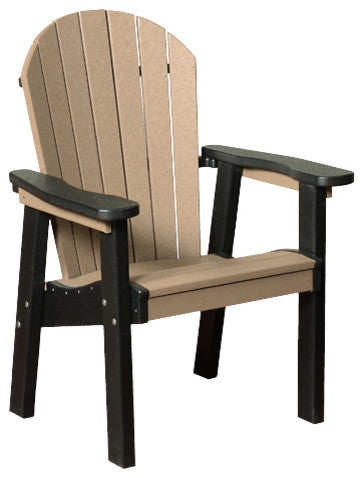Outdoor Poly Lumber Great Bay Dining Chair, Weatherwood and Black