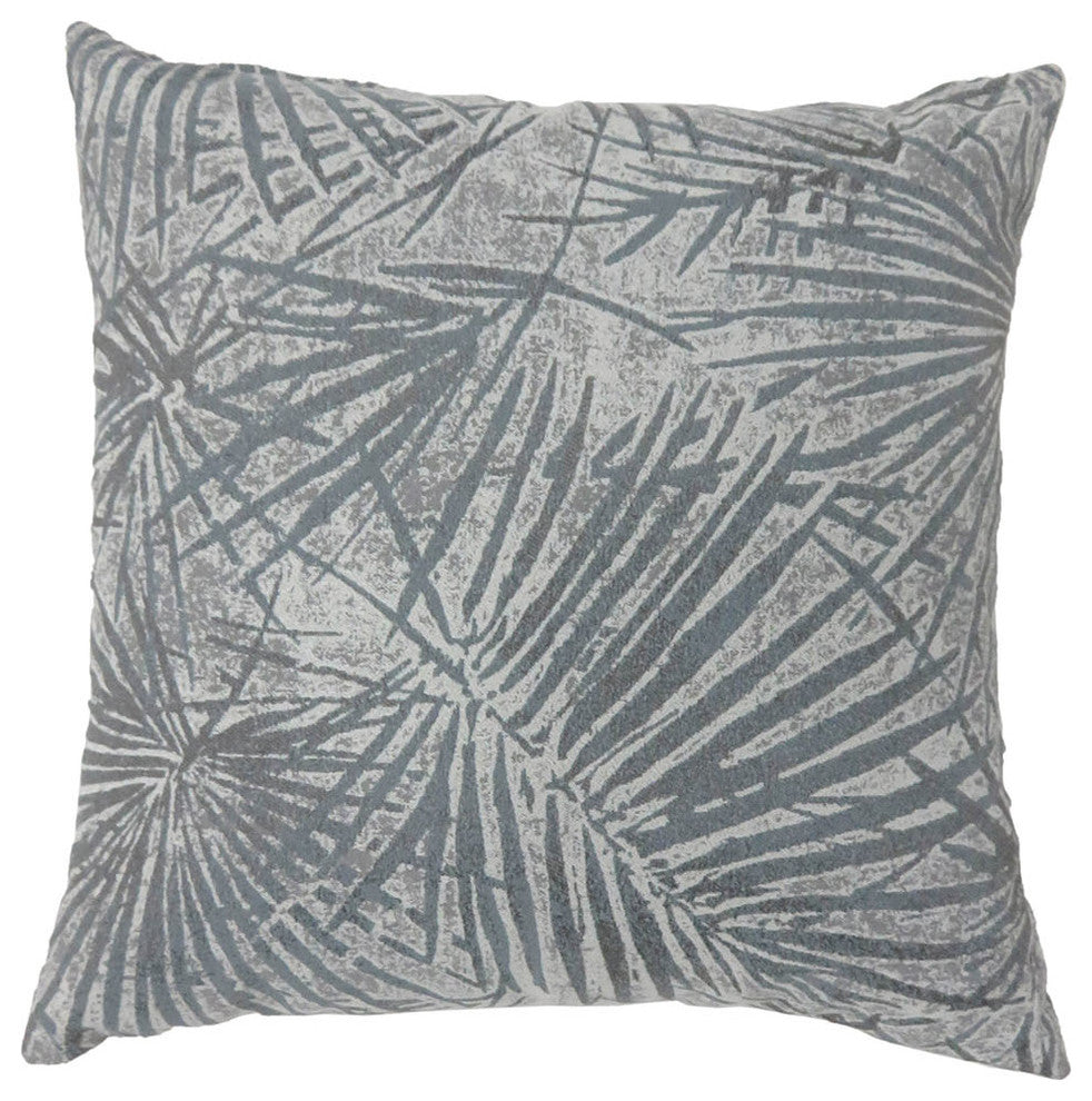 Benzara BM178009 Palm Leaves Designed Set of 2 Throw Pillows, Gray