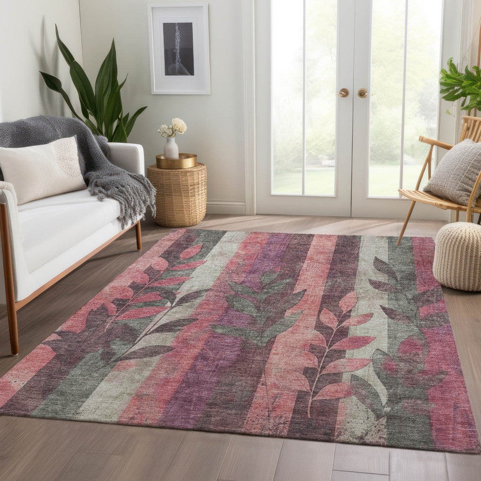 Machine Washable Indoor/Outdoor Chantille ACN1871 Blush 5' x 7'6" Rug
