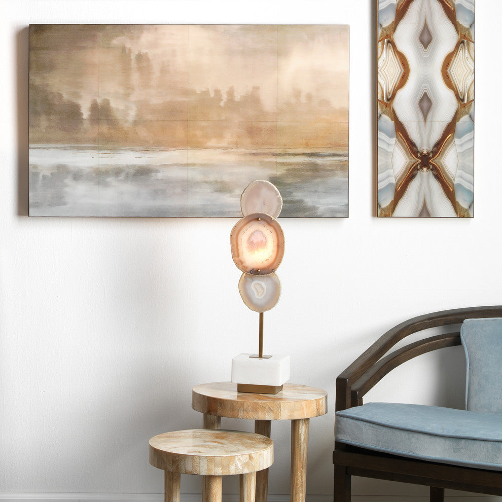 Cloudscape Wall Art, Taupe and Slate Lacquer