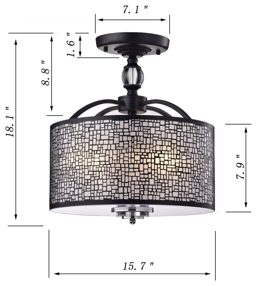 Andromeda 3-Light Semi Flush Mount