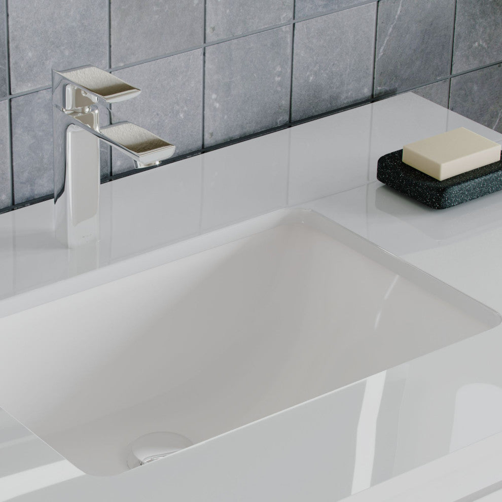 Esconde Bath Vanity, High Gloss White, 36", Single Sink, Freestanding