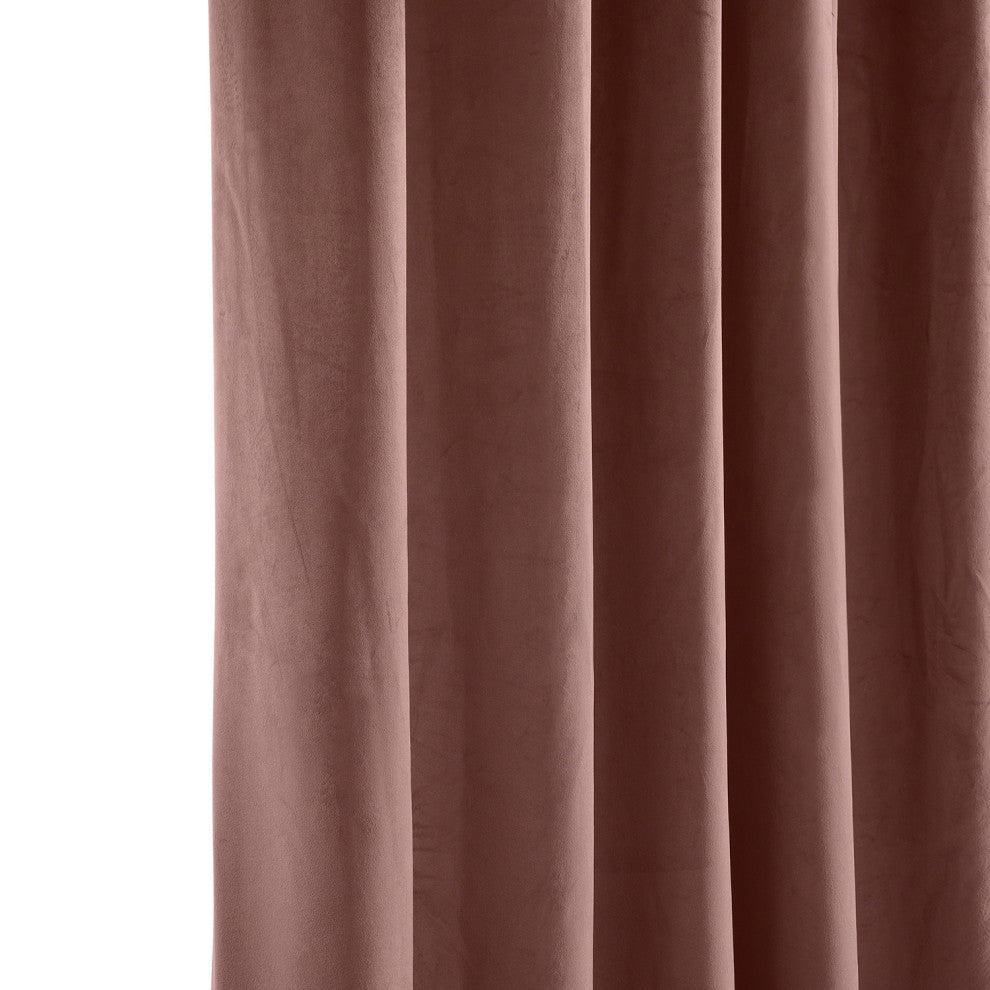 Heritage Plush Velvet Curtain Single Panel, Wild Rose, 50"x96"