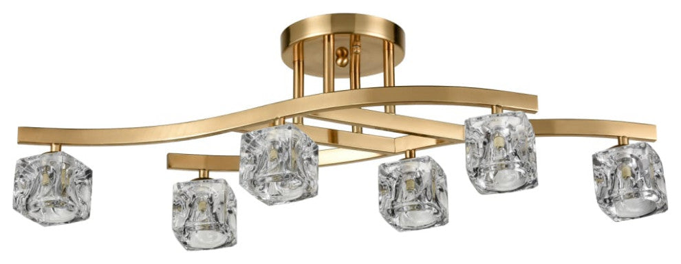 Modern Crystal Ceiling Lights Gold-6 Light