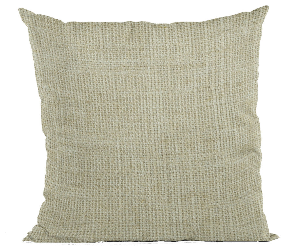 Flax Wall Textured Solid, With Open Weave. Luxury Throw Pillow, 16"x16"