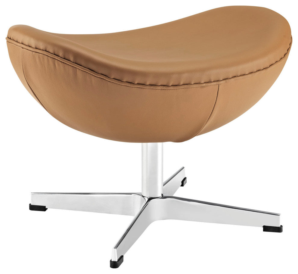 Terracotta Glove Leather Ottoman