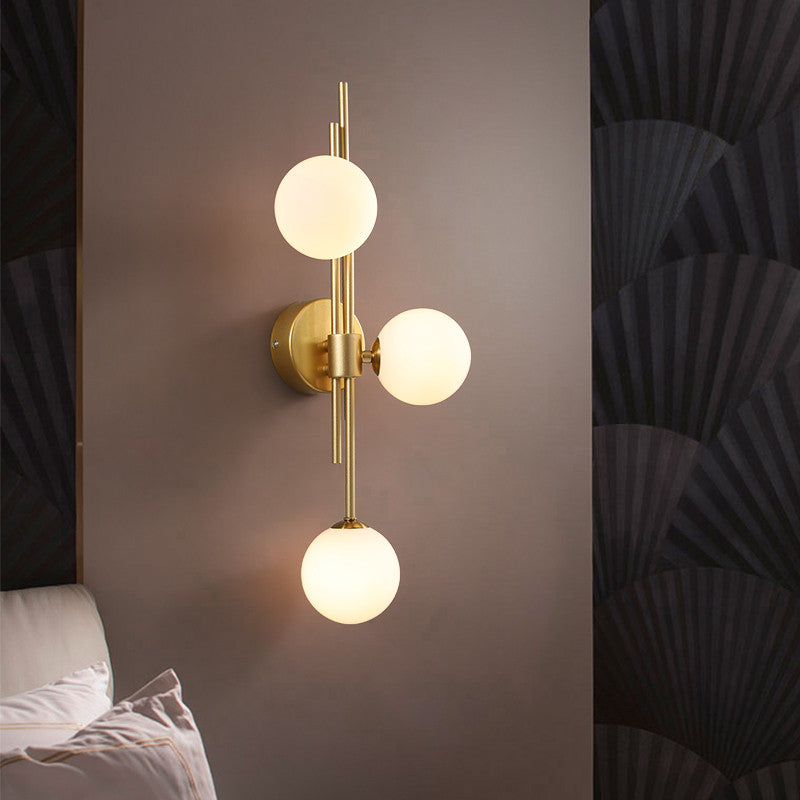 Mieres | Luxury Minimalist Glass LED Wall Lamp, White, Left