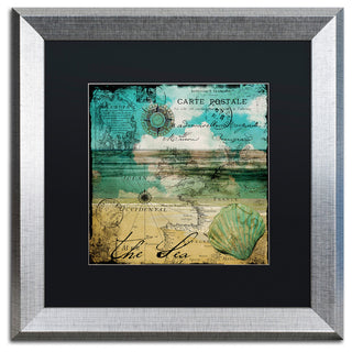 Color Bakery 'Ocean Clouds II' Matted Framed Art, Silver Frame, Black Mat, 16x16