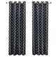 Meridian Room Darkening Grommet Panels, 2PC, Black and Gray, 104"x84"