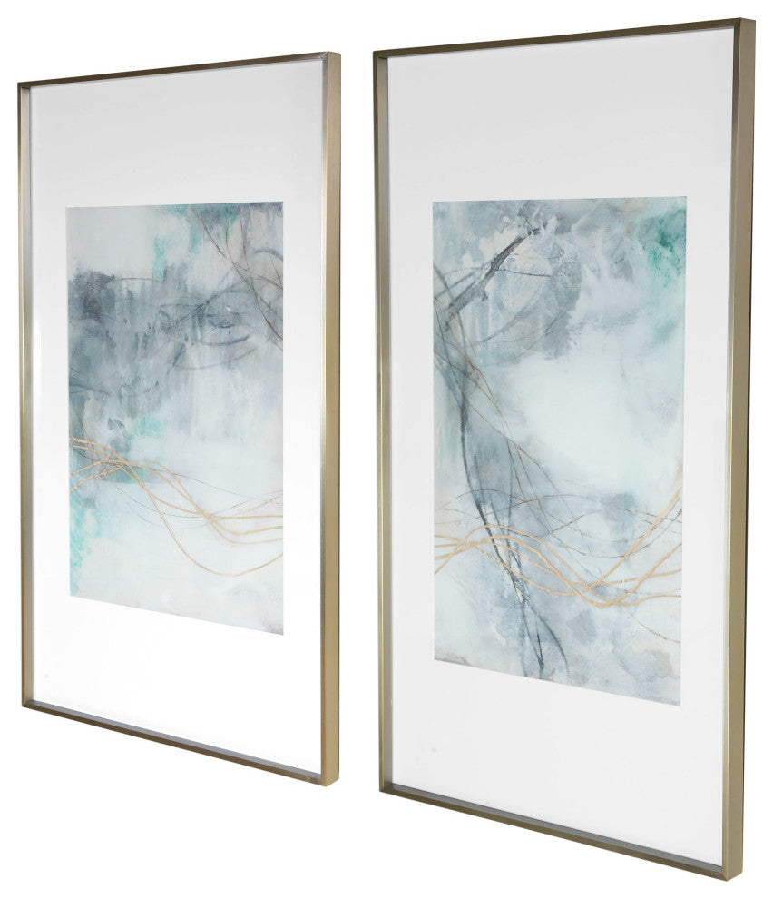 Uttermost Undulating Oro Abstract Prints, Set of 2