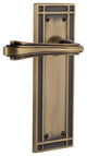 Mission Plate With Fleur Lever, Antique Brass, Passage, Non-Handed