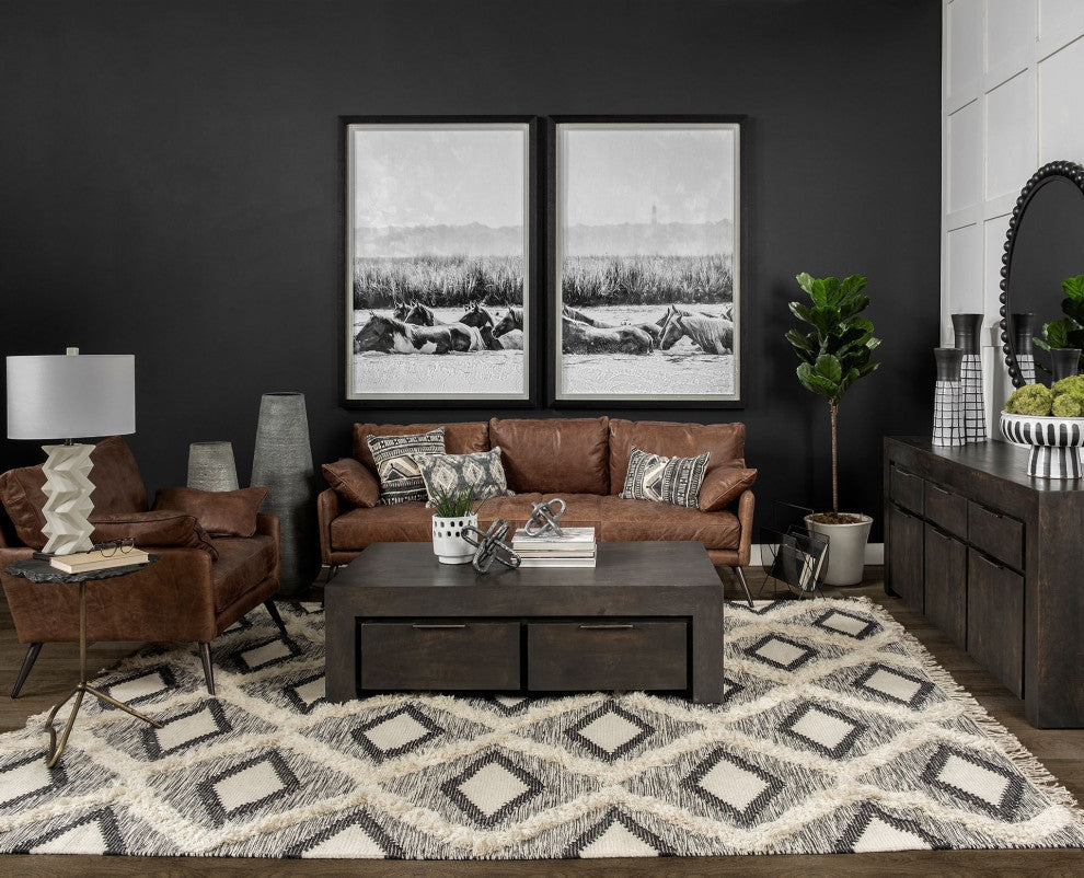 Cochrane II Genuine Brown Leather Three Seater Sofa