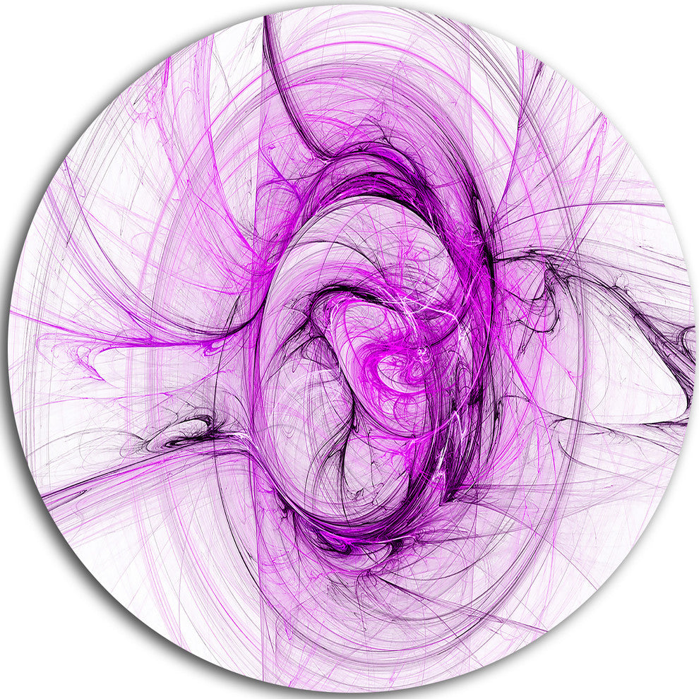 Wisps Of Smoke Purple, Abstract Digital Art Round Wall Art, 23"