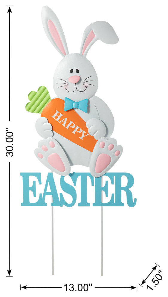 30"H Easter Metal Bunny Yard Stake