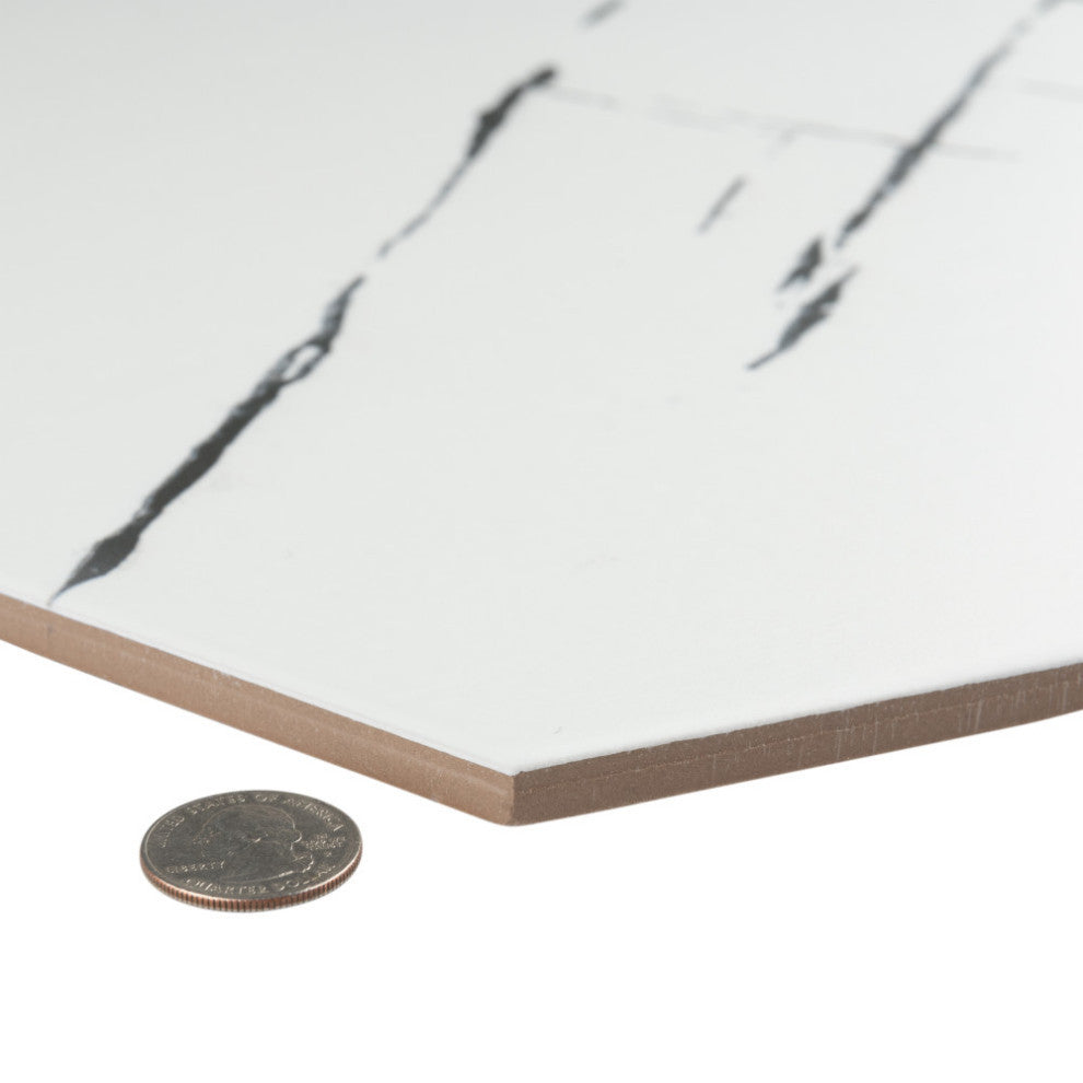 Visium Hex White Porcelain Floor and Wall Tile