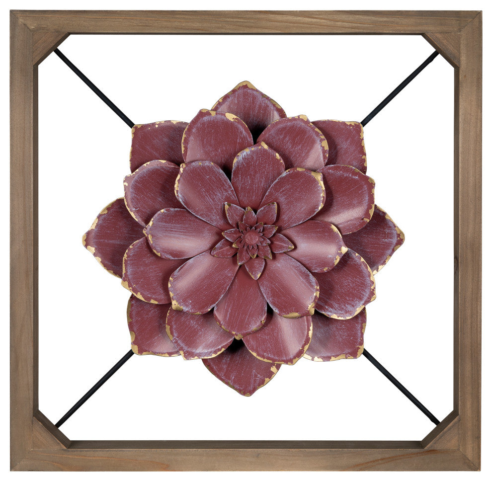 Maroon Flower Full Bloom Wall Decor