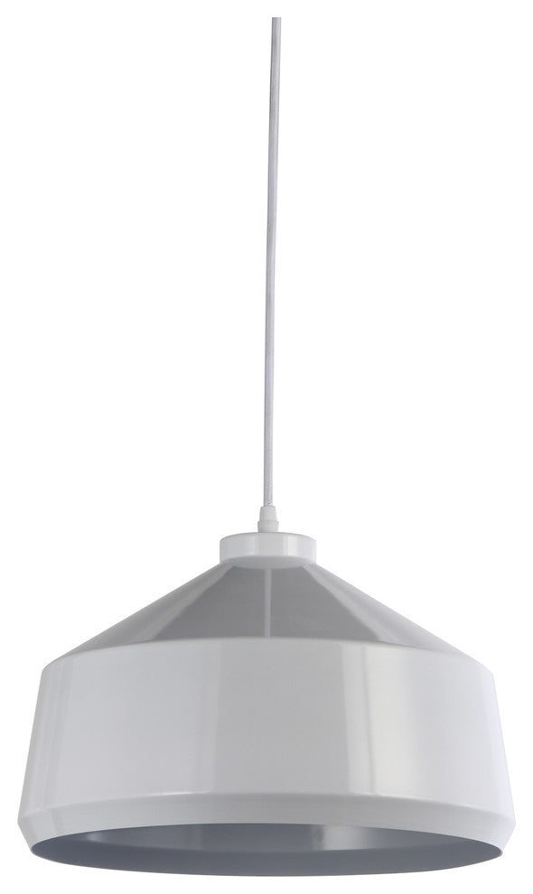 Beaut 1 Light Pendant, White, 14"x14"