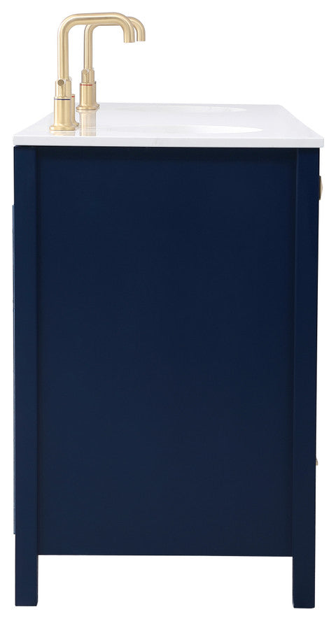 Blue 72" Double Sink Bathroom Vanity