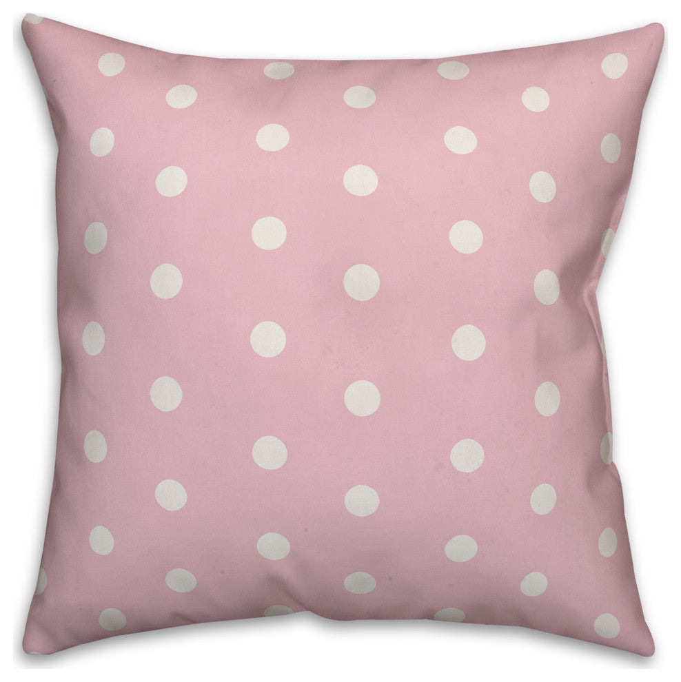 Pink Polka Dot Happy Easter Y'all 18x18 Spun Poly Pillow