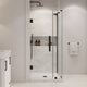 Panama 32"Wx32"Dx74 3/4"H Corner Hinge Shower Kit Black Base, Black, 36"