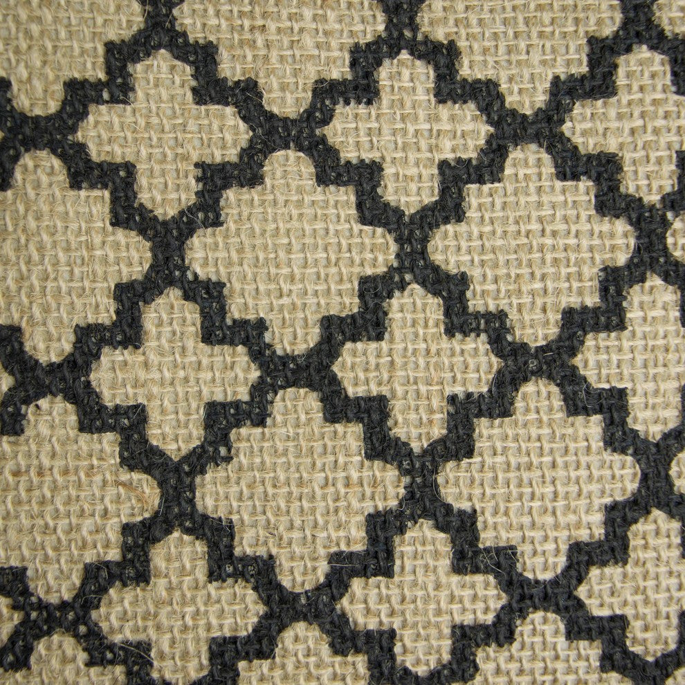 DII Burlap Bin Lattice Black Round Small 9x12x12"