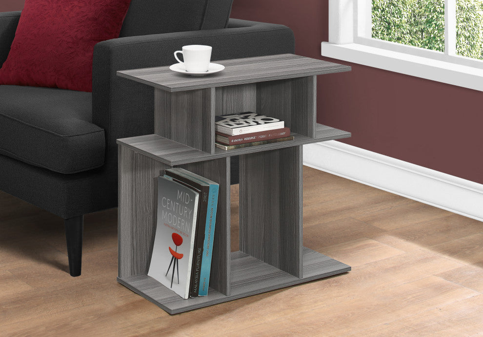 Accent Table Side End Nightstand Lamp Living Room Bedroom Laminate Grey