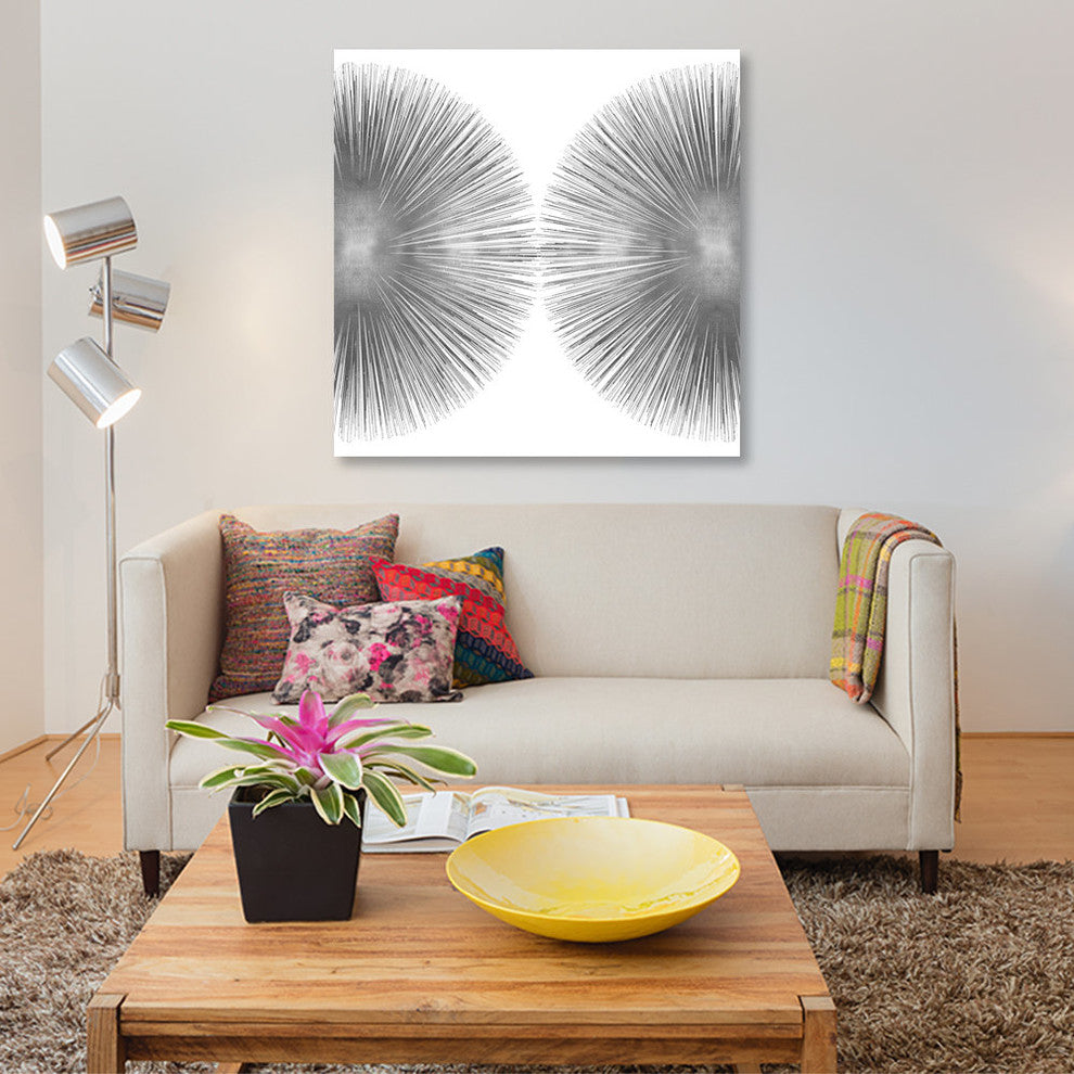 "Silver Sunburst II" by Abby Young, Canvas Print, 26"x26"